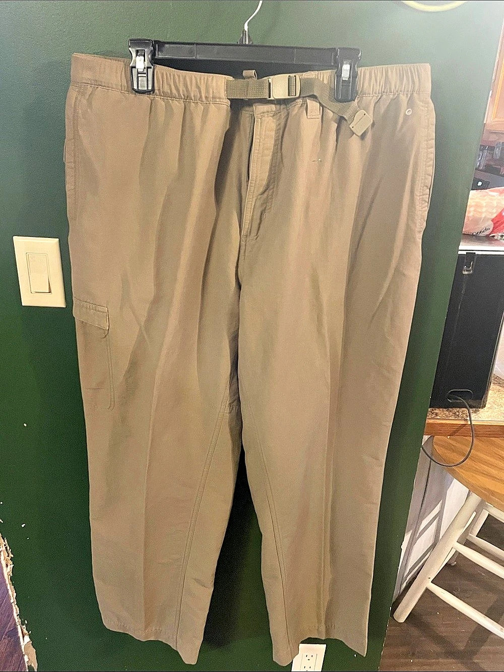 Columbia Sportswear Tan Khaki Hiking Pants Light Weight Built in Belt XL 36x30